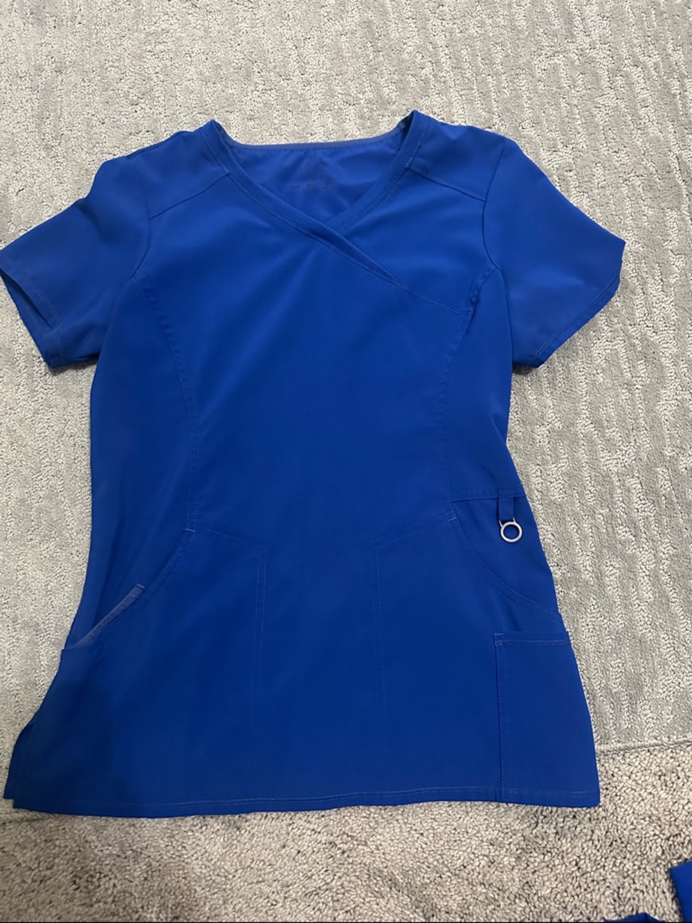 Cherokee Royal Blue V-Neck Scrub Top & wide leg pants set